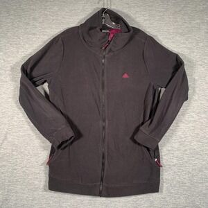 Adidas Jacket Womens XL Gray Fleece Full Zip Lined Pockets Athletic Training